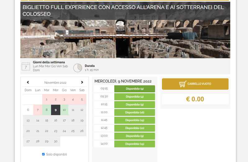 Entrée officielle du Colisée de Rome