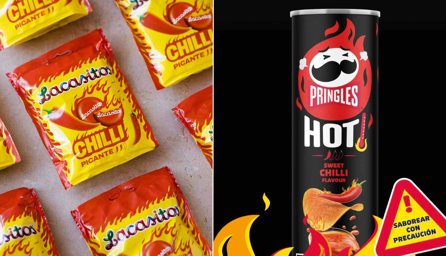 Productos picantes de Lacasitos y Pringles