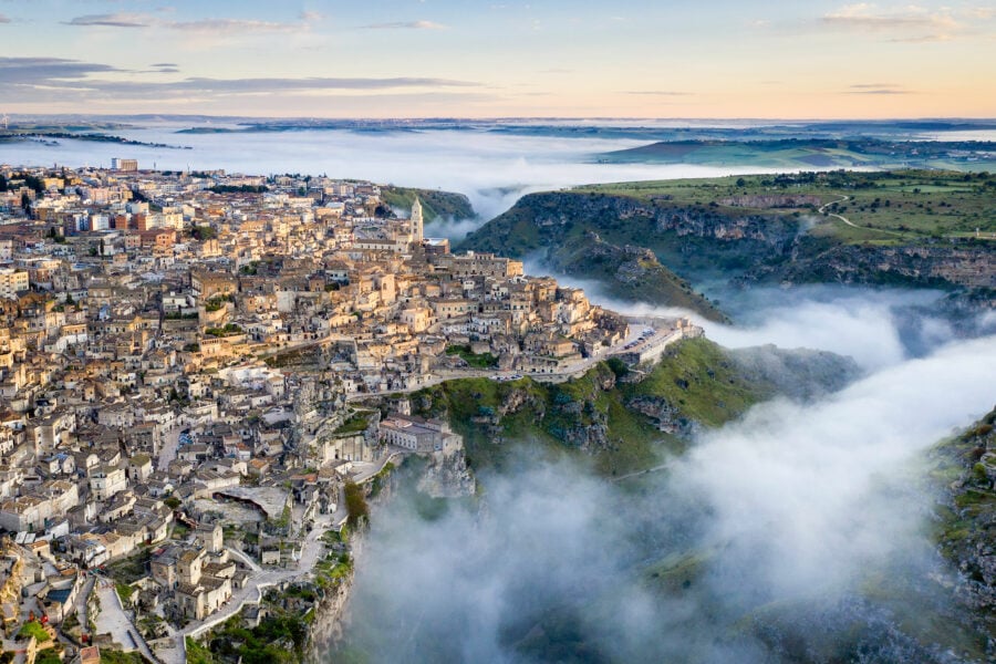 Lever du soleil à Matera Italie