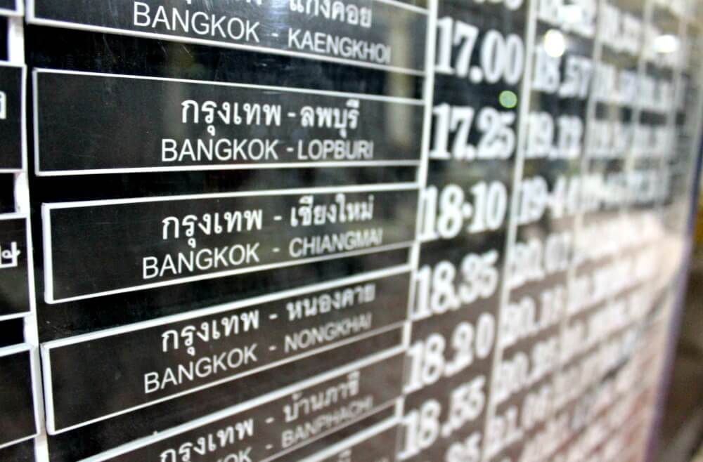 Horaires des trains de nuit de Bangkok à Chiang Mai