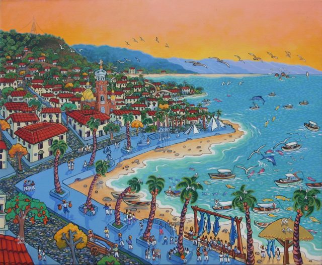 Peinture d'artiste Ada Colorina à Puerto Vallarta, Mexique