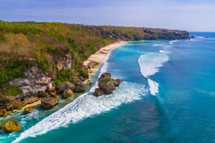 Vue aérienne de Padang - Plage de Padang
