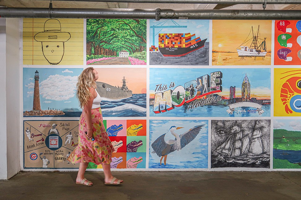 Katie avant de déplacer la fresque