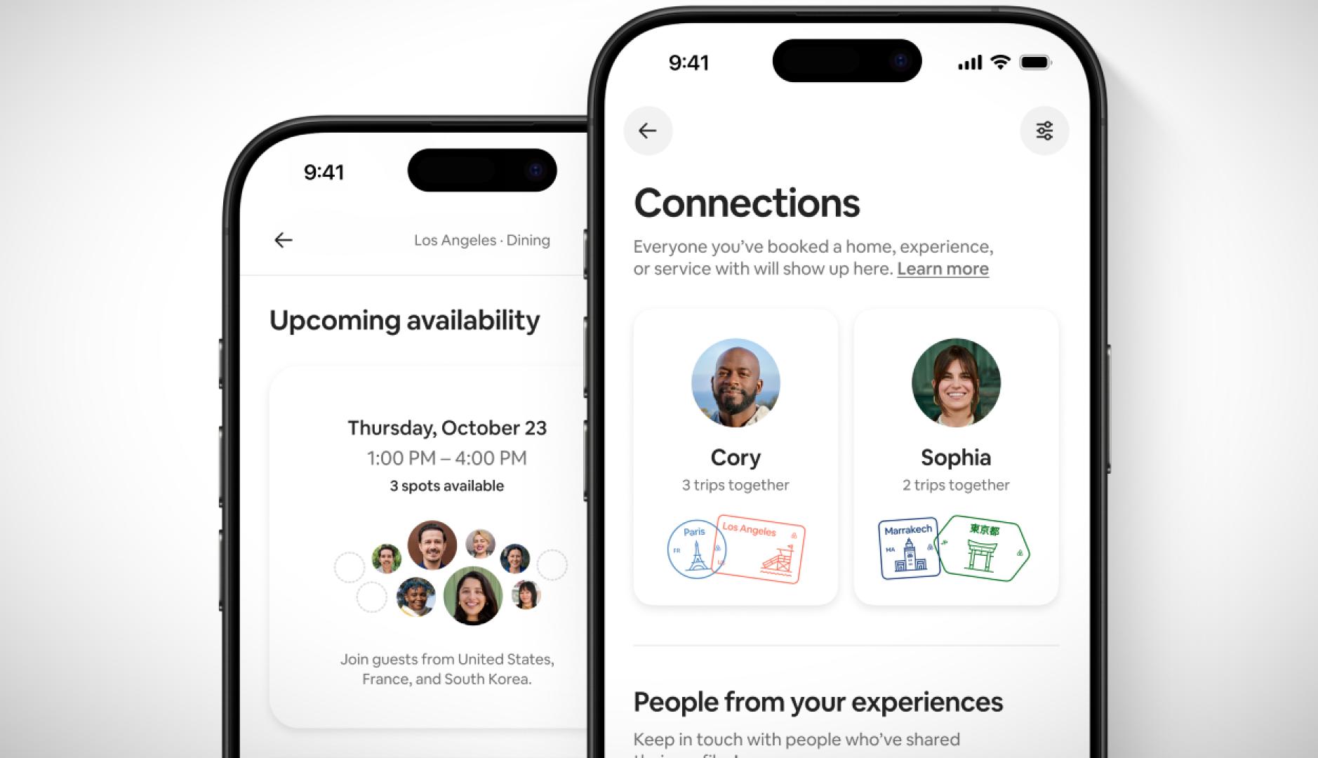 La nueva interfaz de Connections en Airbnb