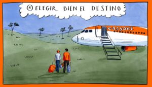 Viñeta de un cómic de EasyJet