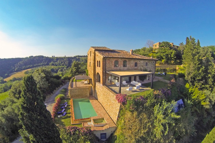 Vue aérienne de la Villa Torre et de son parc
