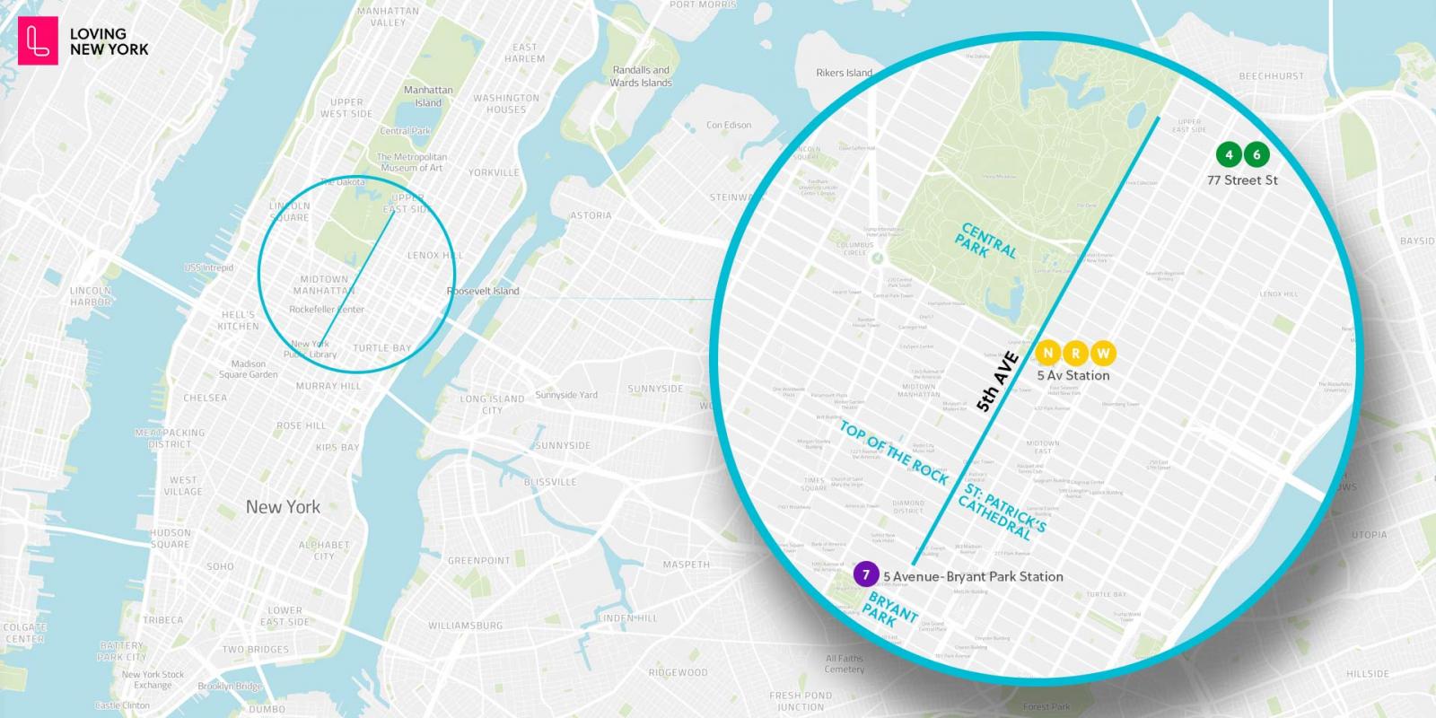 Défilé du Columbus Day à New York : carte