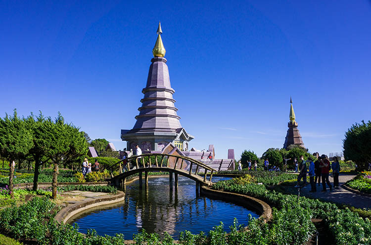 Jardins de la pagode du roi et de la reine, Chiang Mai, Thaïlande