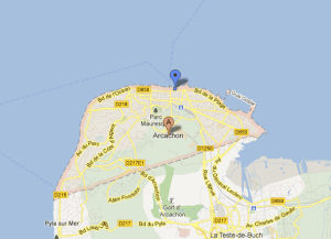 Un mapa de Arcachon - Los viajes de Oliver