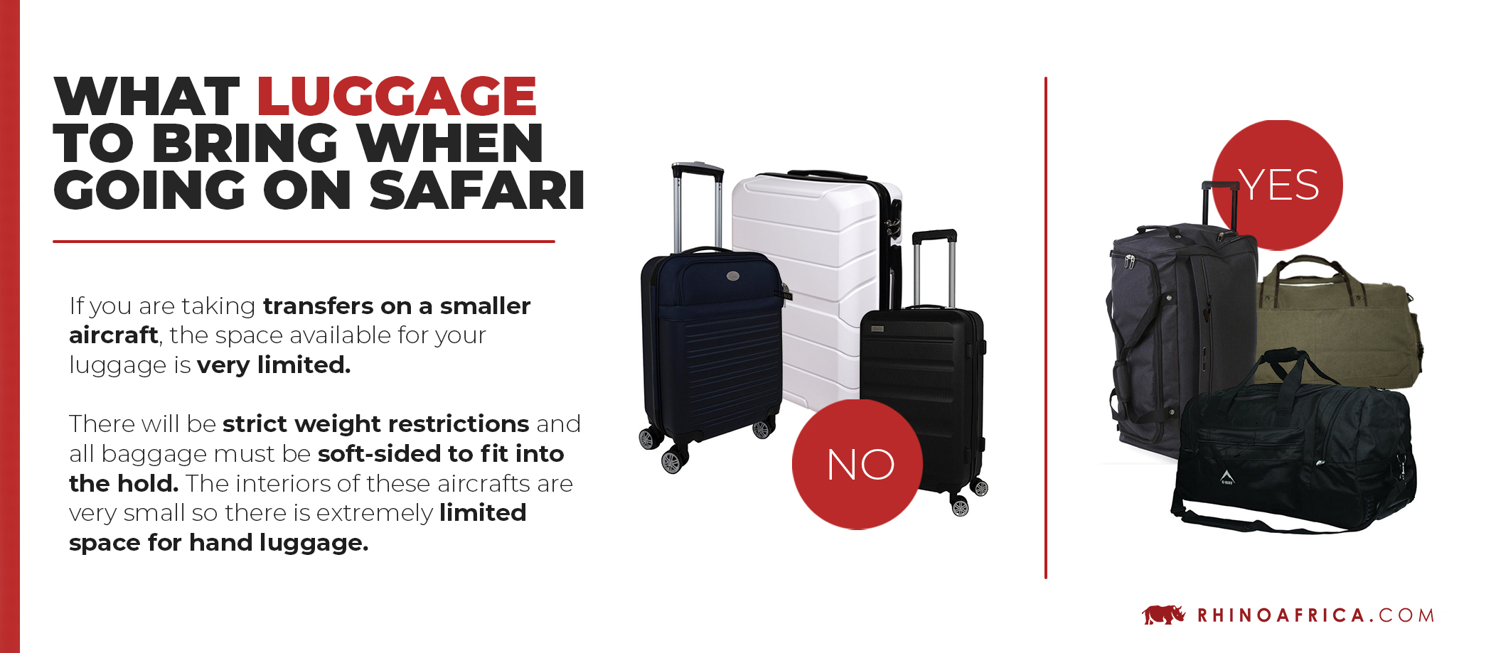 quels bagages emporter en safari Quoi emporter lors d'un voyage en Afrique